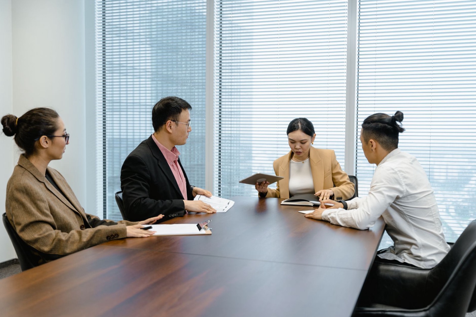 Chinese business team planning a local office and operating setup